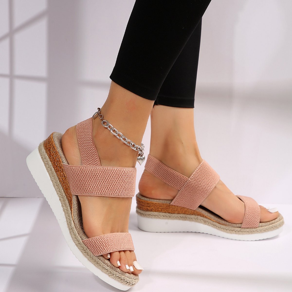 Women's Orthopedic Wedge Comfort Sandals Elastic Strap Platform