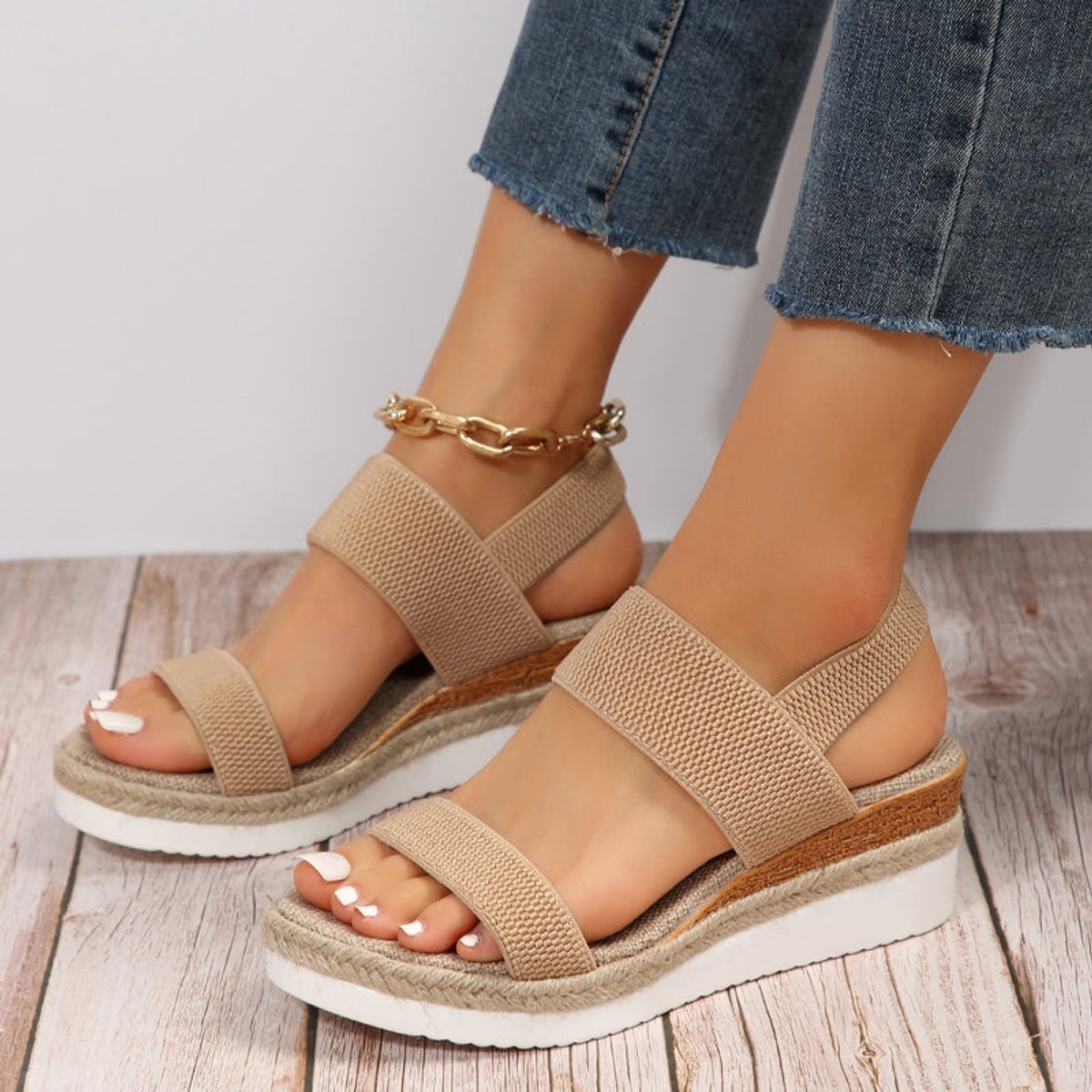 Women's Orthopedic Wedge Comfort Sandals Elastic Strap Platform