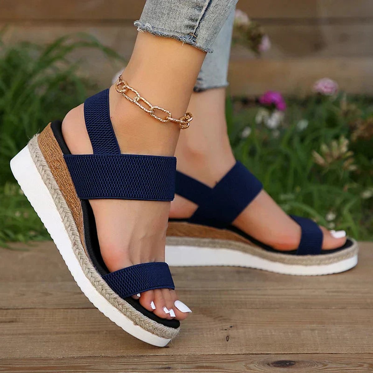 Women's Orthopedic Wedge Comfort Sandals Elastic Strap Platform