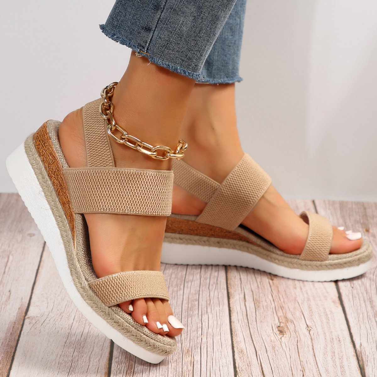 Women's Orthopedic Wedge Comfort Sandals Elastic Strap Platform