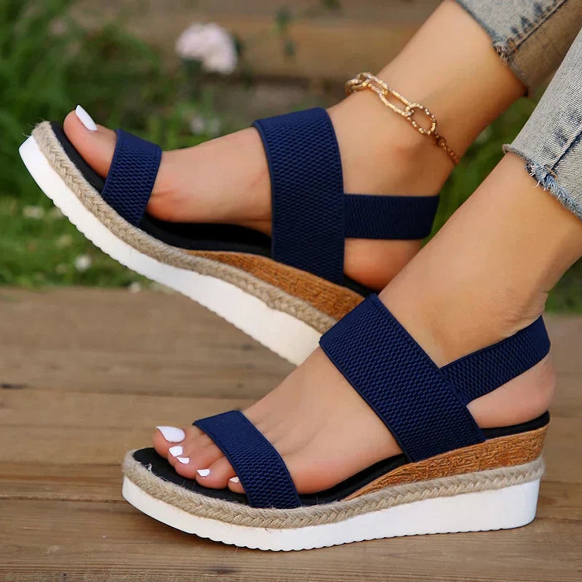 Women's Orthopedic Wedge Comfort Sandals Elastic Strap Platform