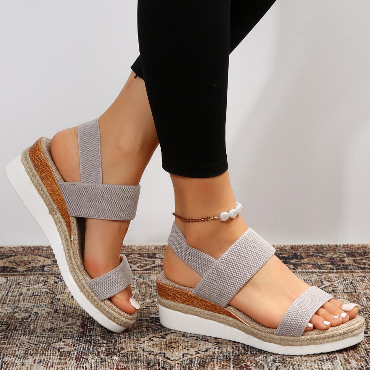 Women's Orthopedic Wedge Comfort Sandals Elastic Strap Platform