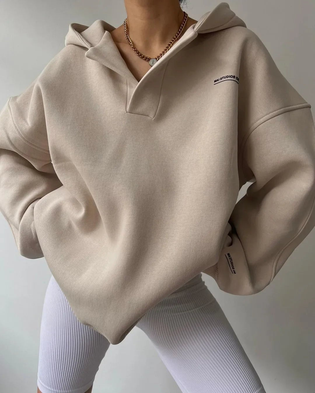 Women's Oversized Hoodie Soft Cotton Blend Relaxed Fit