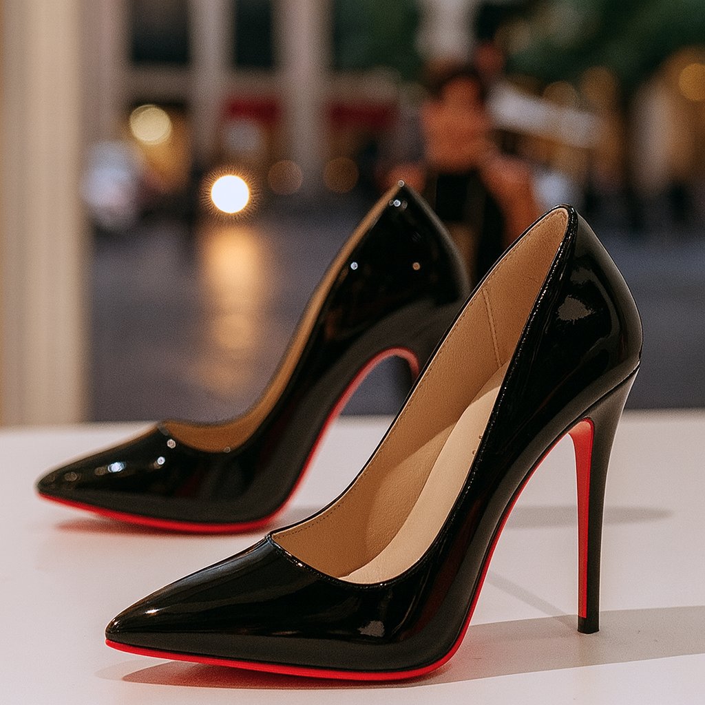 Women's Patent Leather Stiletto Heels Pointed Toe - Black