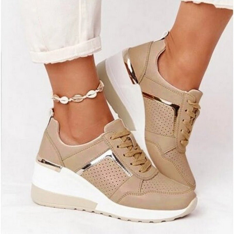 Women's Platform Sneakers Orthopedic Comfort Support Lace-Up