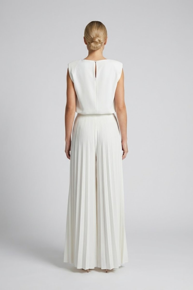 Women's Pleated Wide-Leg Sleeveless Summer Dress Jumpsuit