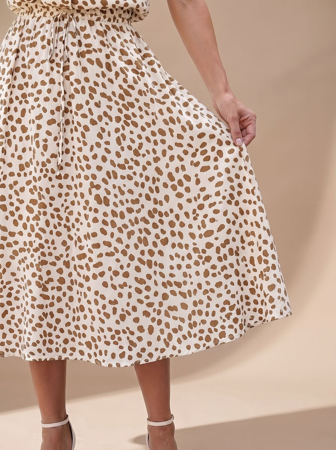 Women's Printed Short-Sleeve Button-Front Belted Midi Dress