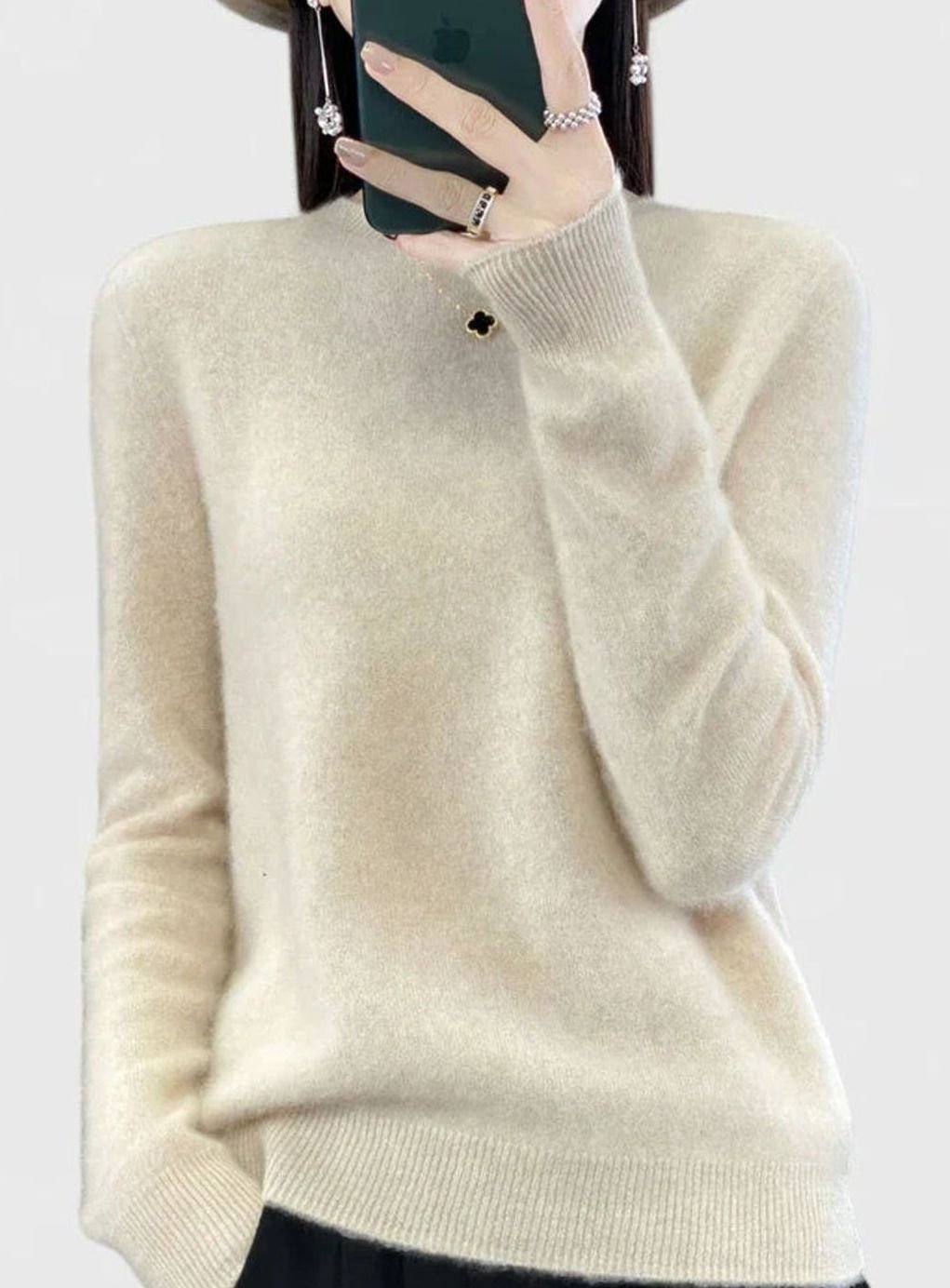 Women's Relaxed-Fit Crew-Neck Knit Lightweight Sweater