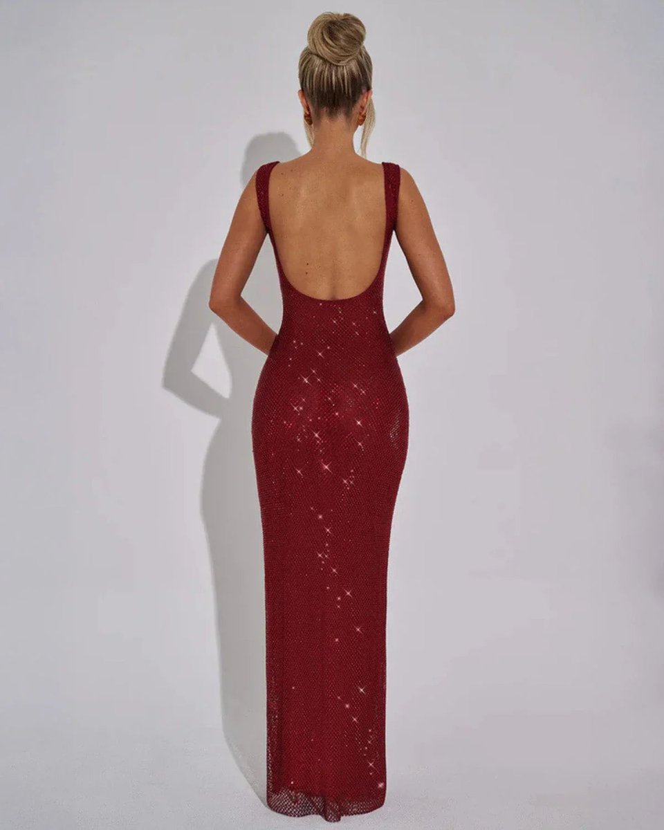 Women's Sequin Bodycon Maxi Summer Dress Jumpsuit Sleeveless Formal Gown