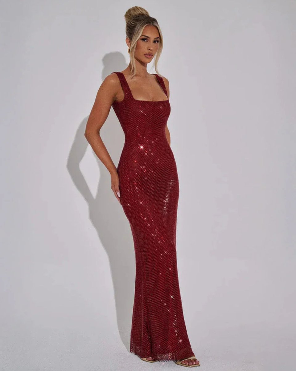 Women's Sequin Bodycon Maxi Summer Dress Jumpsuit Sleeveless Formal Gown