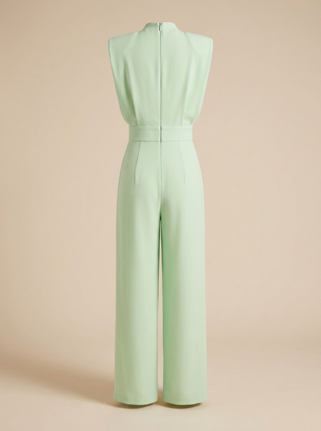 Women's Sleeveless Wide-Leg Structured Shoulder Jumpsuit