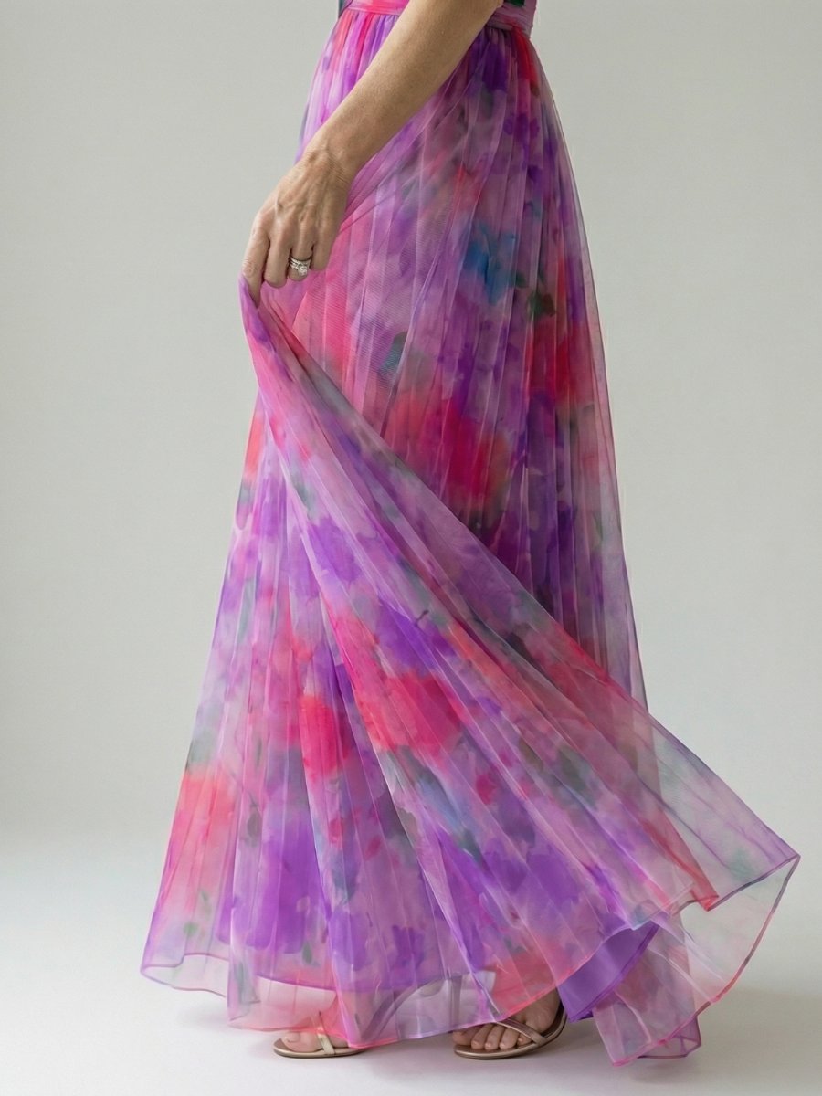 Women's Sleeveless Wrap V-Neck Floral Summer Dress Maxi