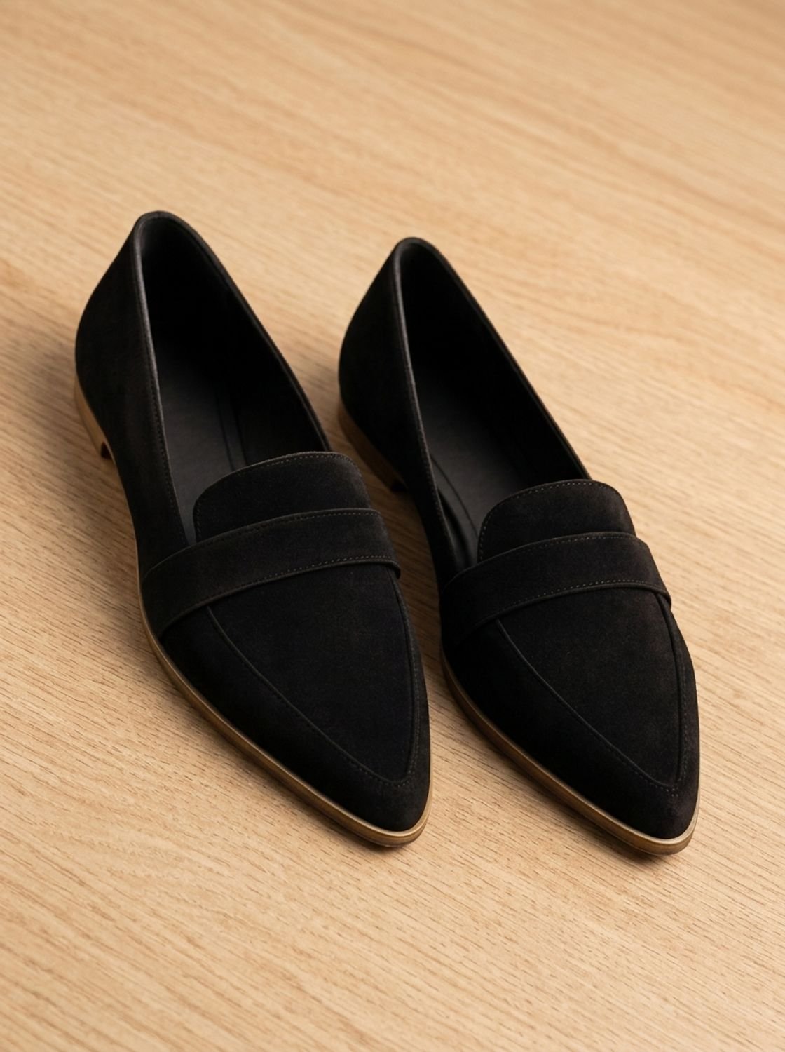 Women's Soft Suede Pointed-Toe Orthopedic Comfort Loafers - Black