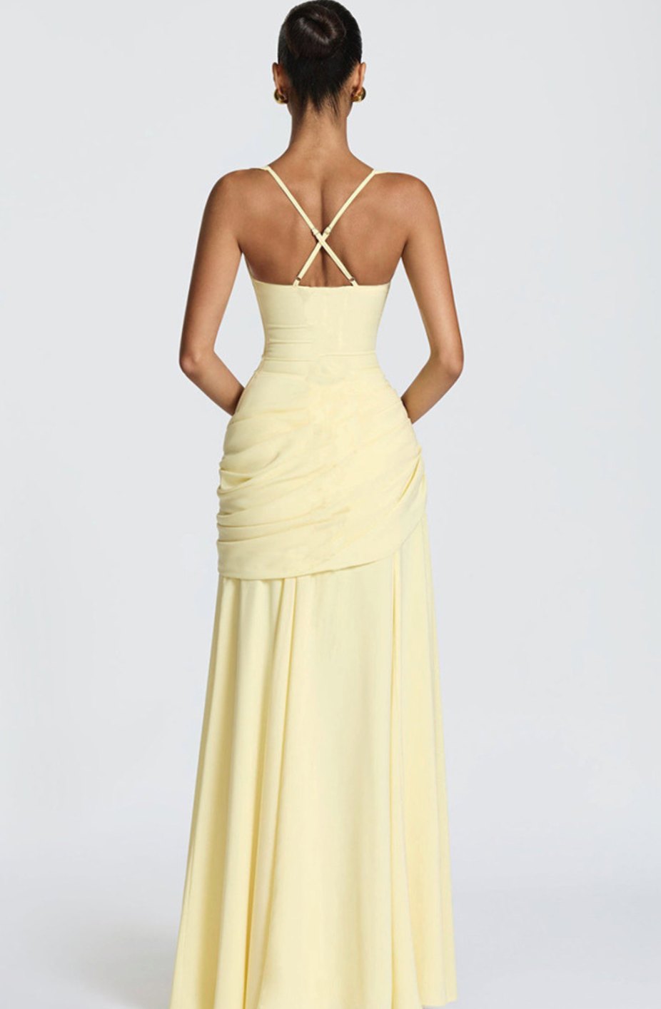 Women's Square Neck Draped Waist Sleeveless Maxi Dress