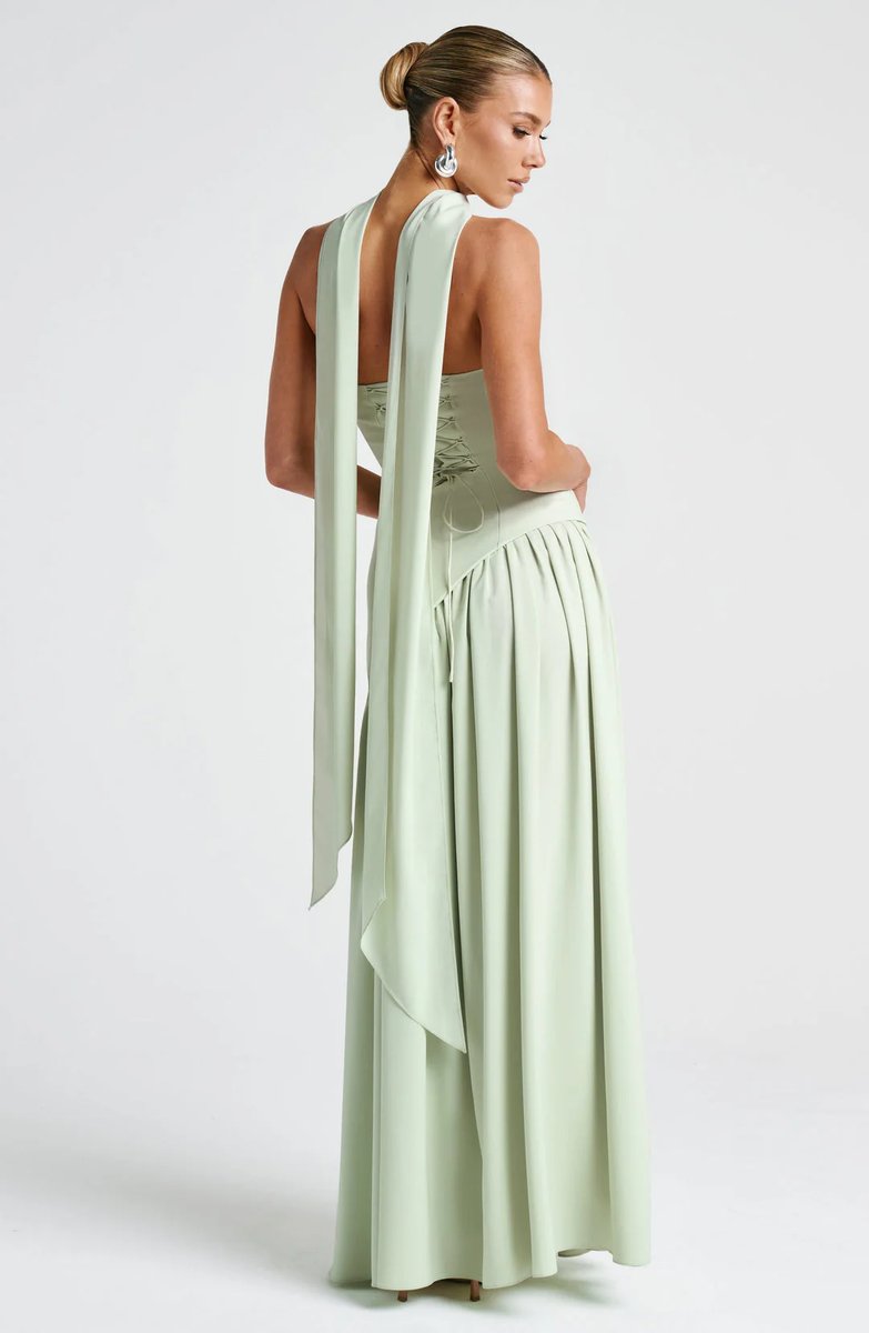 Women's Strapless Scarf-Neck Split Maxi Summer Dress Jumpsuit Style Gown
