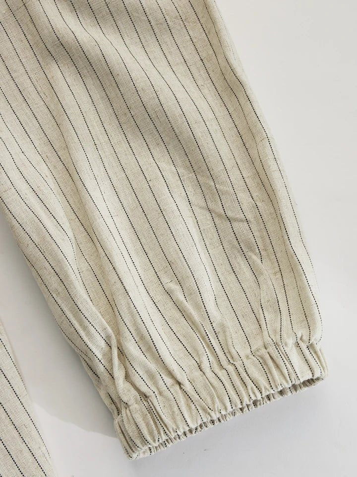 Women's Striped Button-Down Relaxed-Fit Midi Dress