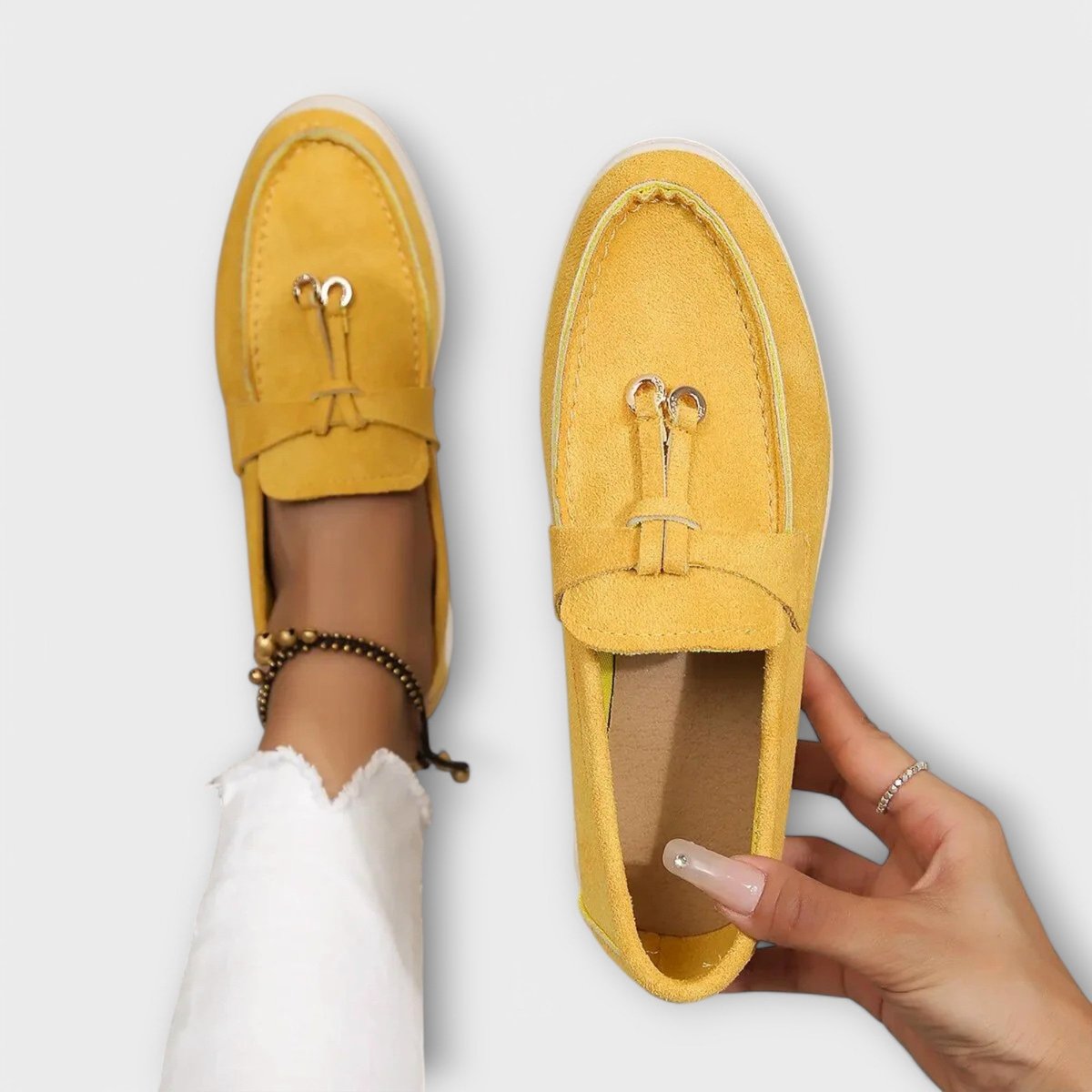 Women's Suede Slip-On Loafers Flat Casual Everyday Shoe