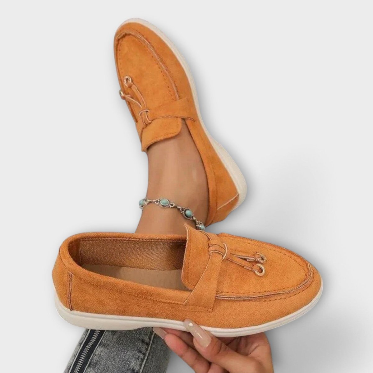 Women's Suede Slip-On Loafers Flat Casual Everyday Shoe