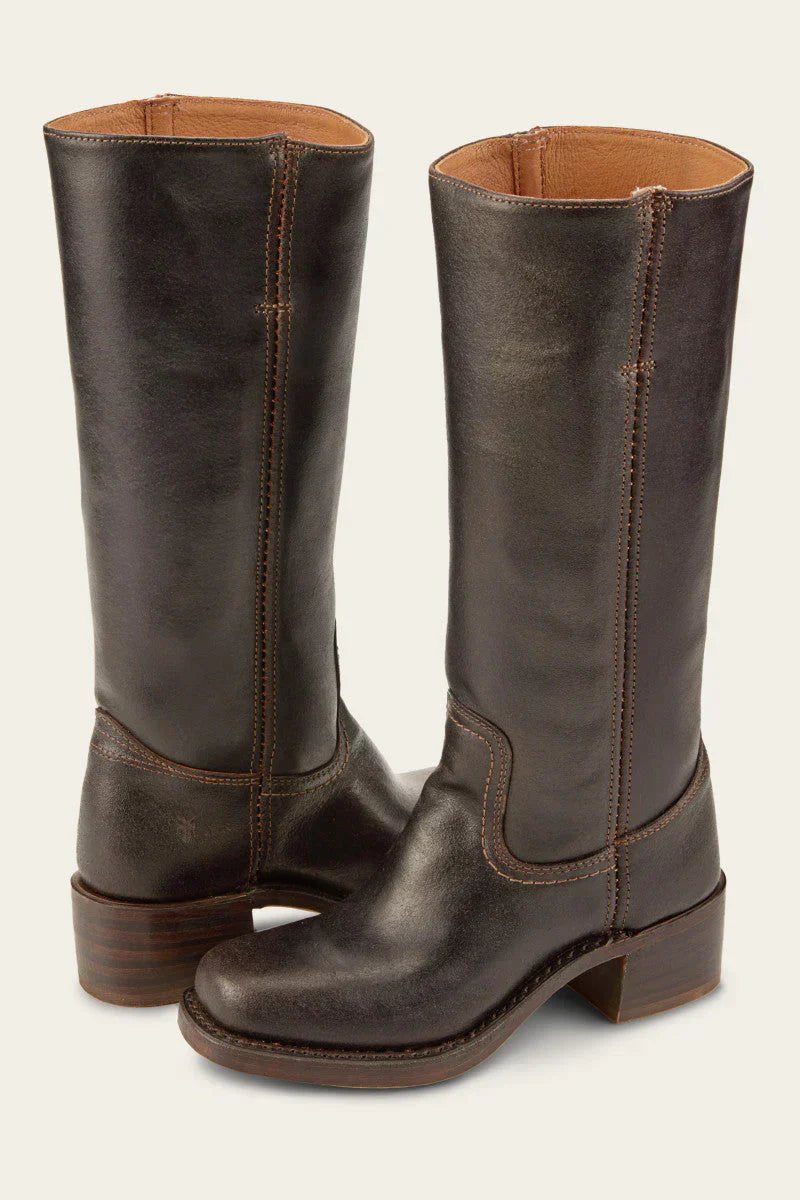 Women's Western Leather Pointed-Toe Cowboy Boots - Dark brown
