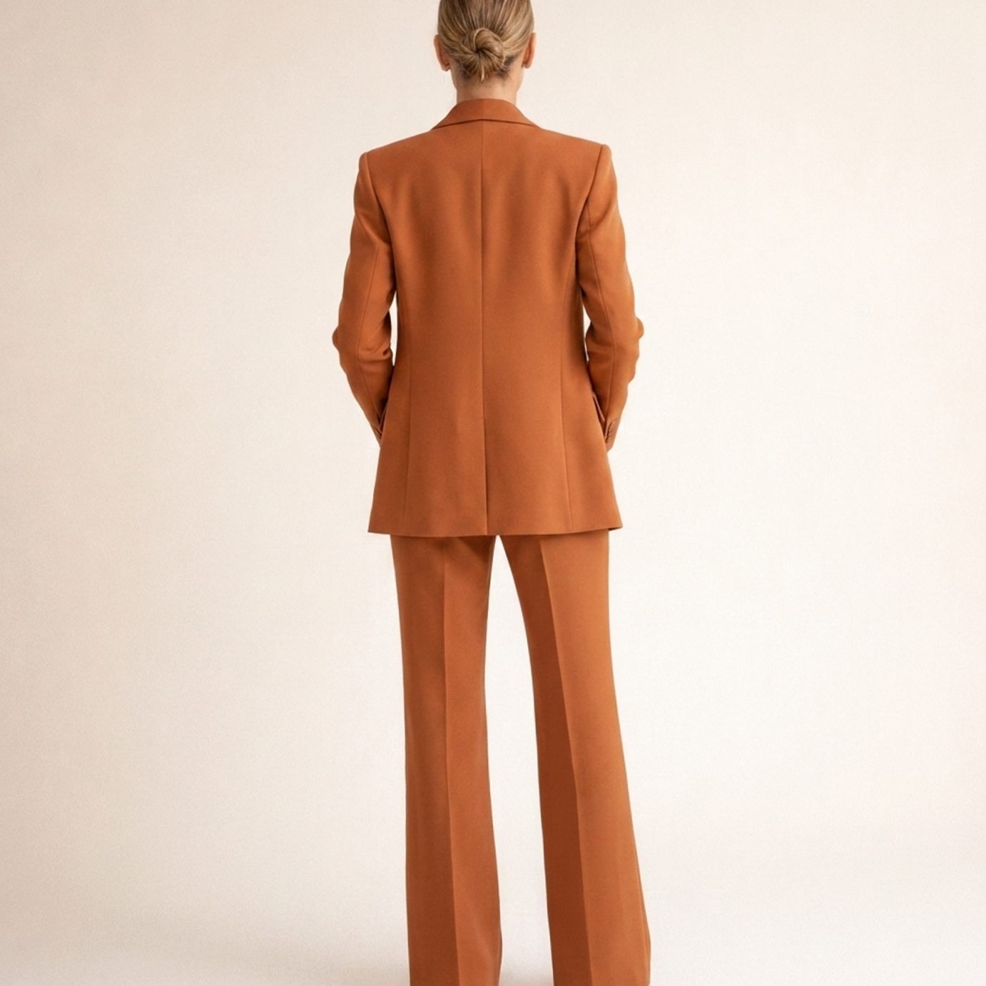 Women's Wide-Leg Blazer Trouser Two-Piece Suit