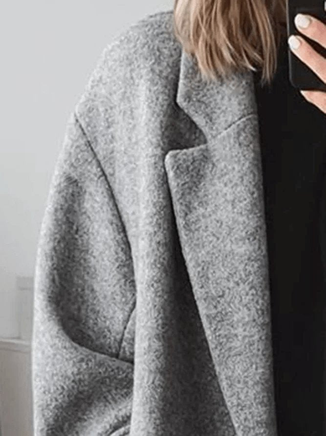 Women's Wool Long Coat Double Breasted Oversized Winter