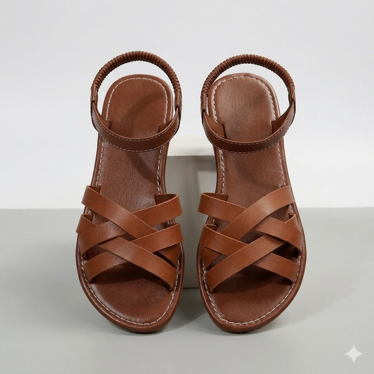 Women's Woven Strap Flat Comfort Sandals Cushioned Orthopedic Support